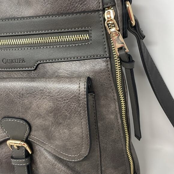 Oukupa gray adjustable strap shoulder/crossbody handbag - Picture 4 of 14